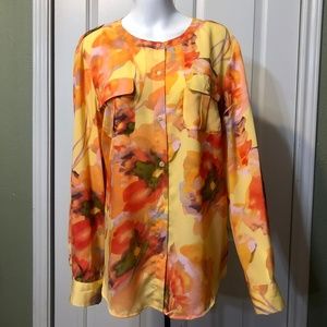 Isabella DeMarco Tahari XL Tropical Blossom Blouse